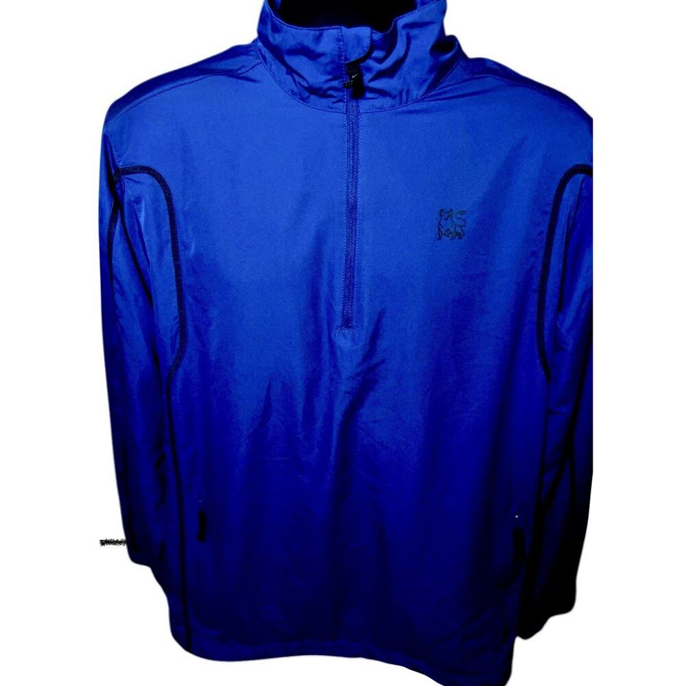 Nike Golf Dri-FIT 1/4 Zip Pullover Jacket M Blue Victory Red Lion‎ Logo 2010’s